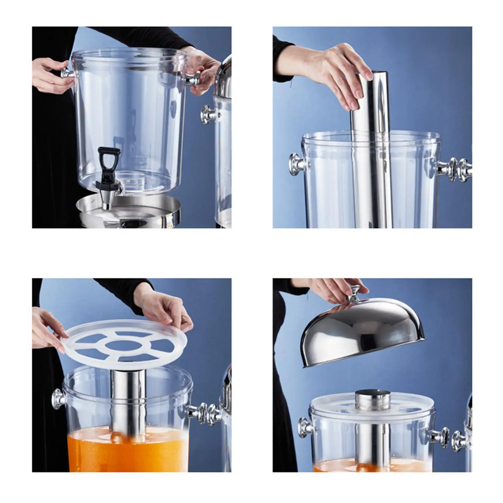 

Beverage Barrel Dispenser 8L juice Drinking Sealed Bottle Water Bottle Large Capacity with Cover Buffet Container