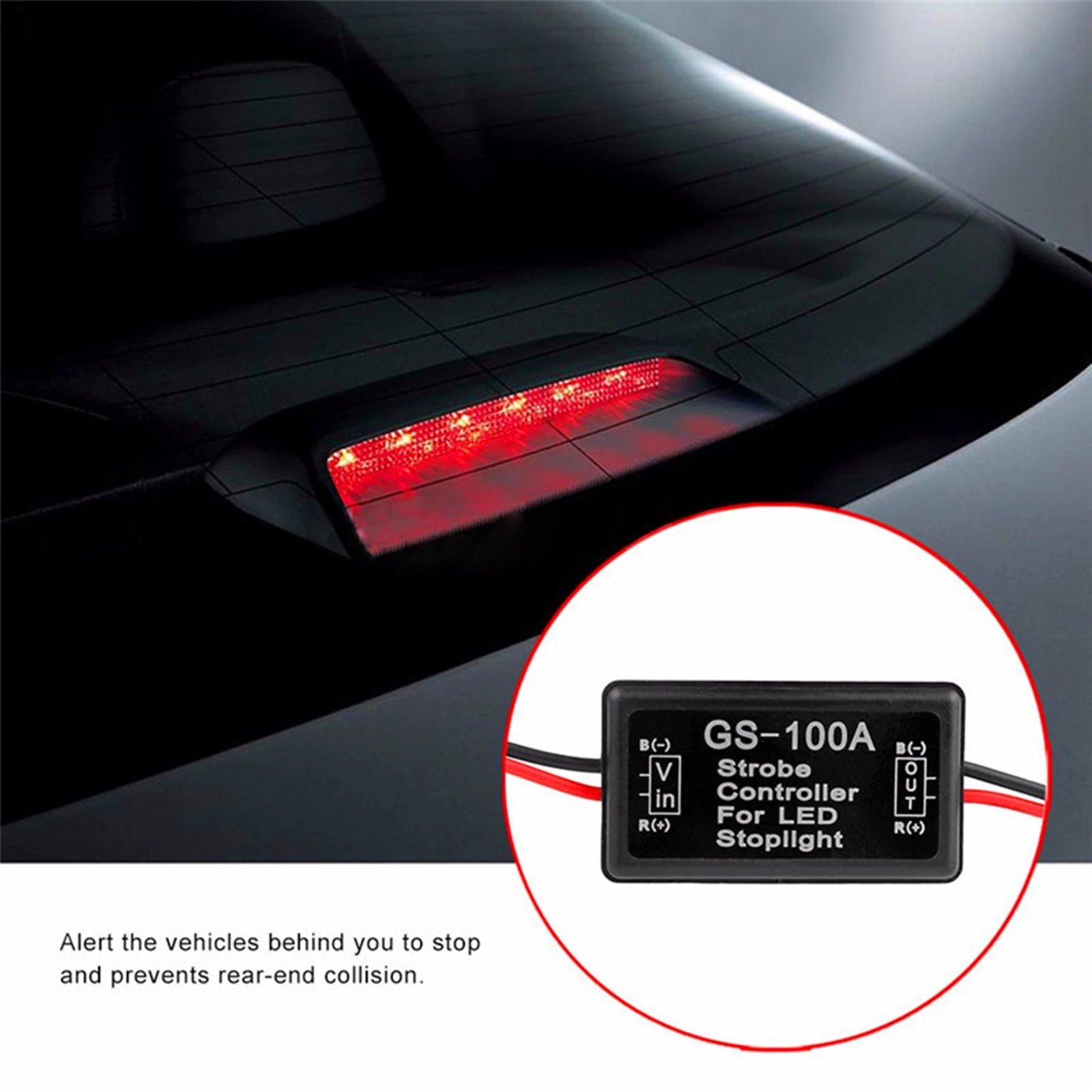 

GS-100A Flash Strobe Controller Flasher Module Box For Car Vehicle Motorbike Motorcycle LED High Mount Brake Stop Light Lamp Kit