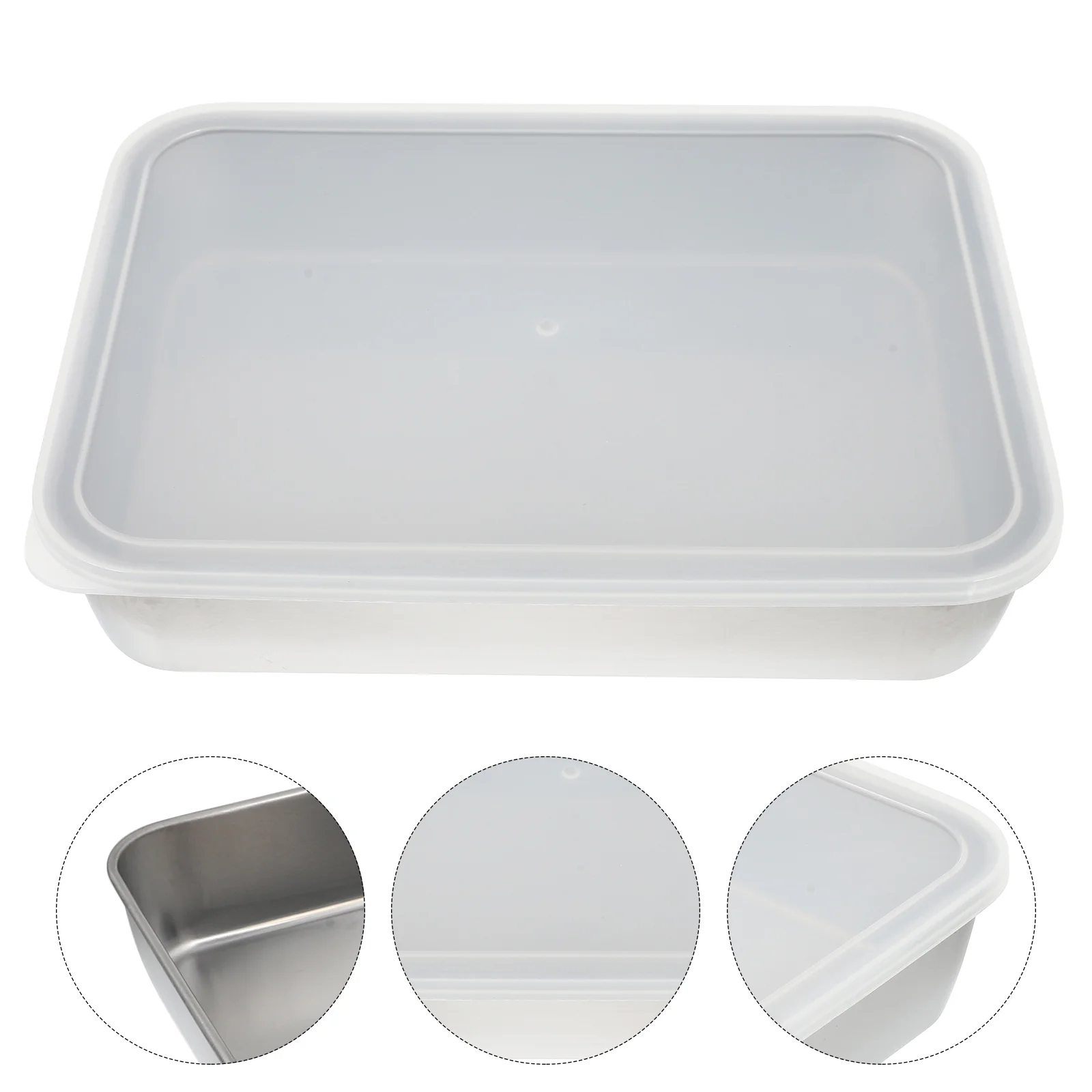 

Stainless Steel Bakeware Snack Container X-large Tin Lunch Boxes Containers with Lids Foil Trays Pans Cake Barbecue