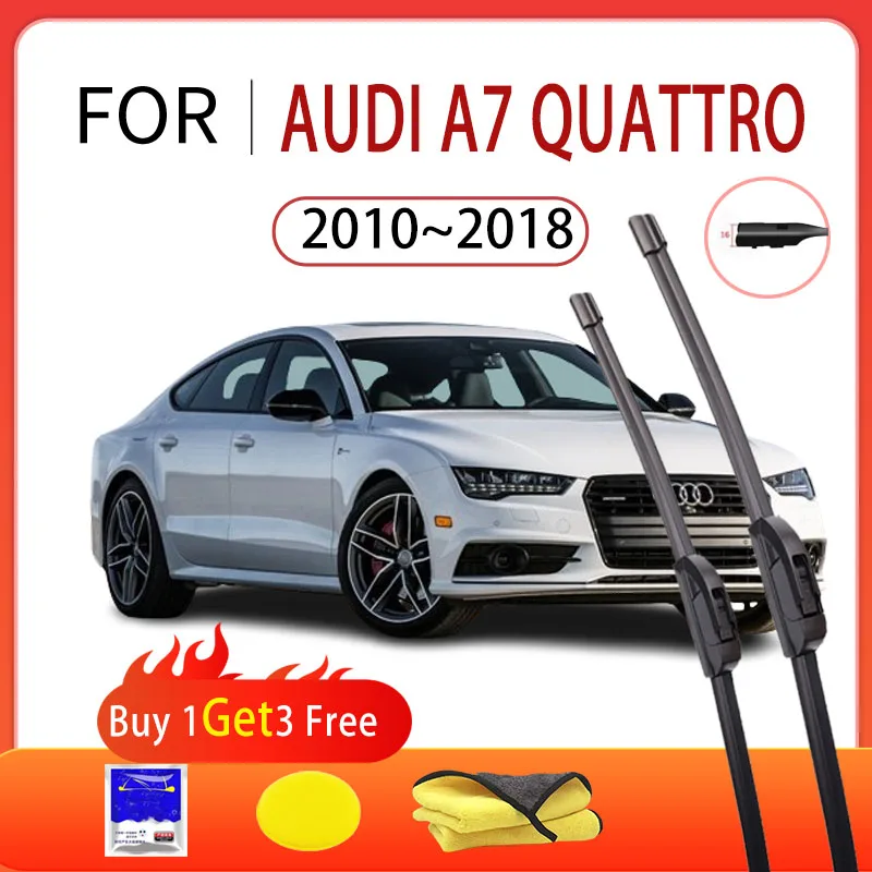 

For Audi A7 quattro 2010~2018 2011 2012 2013 Car Front Wiper Multifunctional Boneless Silent Wiper Blade Rubber Strip Auto Parts