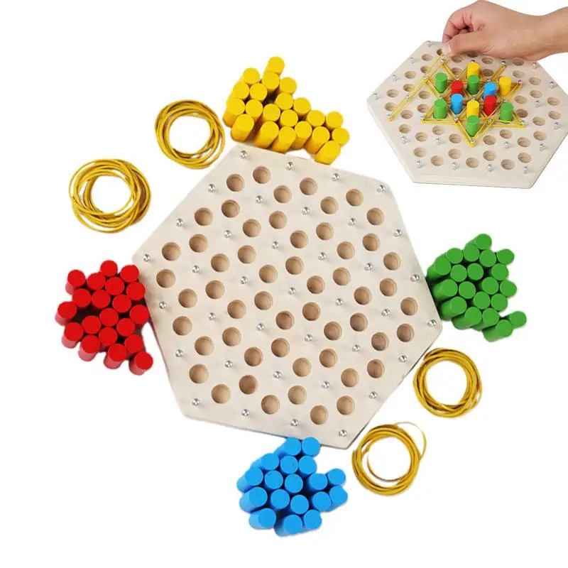 Triangle Chain Game Puzzle Chain Board Toy Chain Triangle Toy Rubber Band Chain Triangle Game Board Early Education Puzzle Board