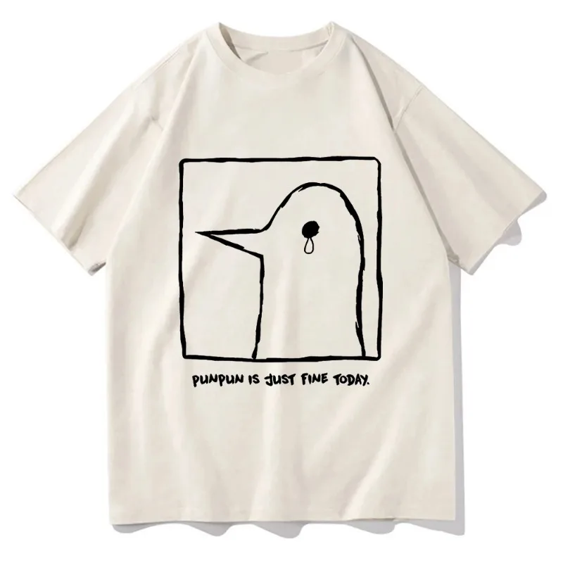 Oyasumi Punpun Printed Cotton T-shirt Men's Harajuku Aesthetic Street Clothing Pattern T-shirt Anime Print Vintage Men's T-shirt