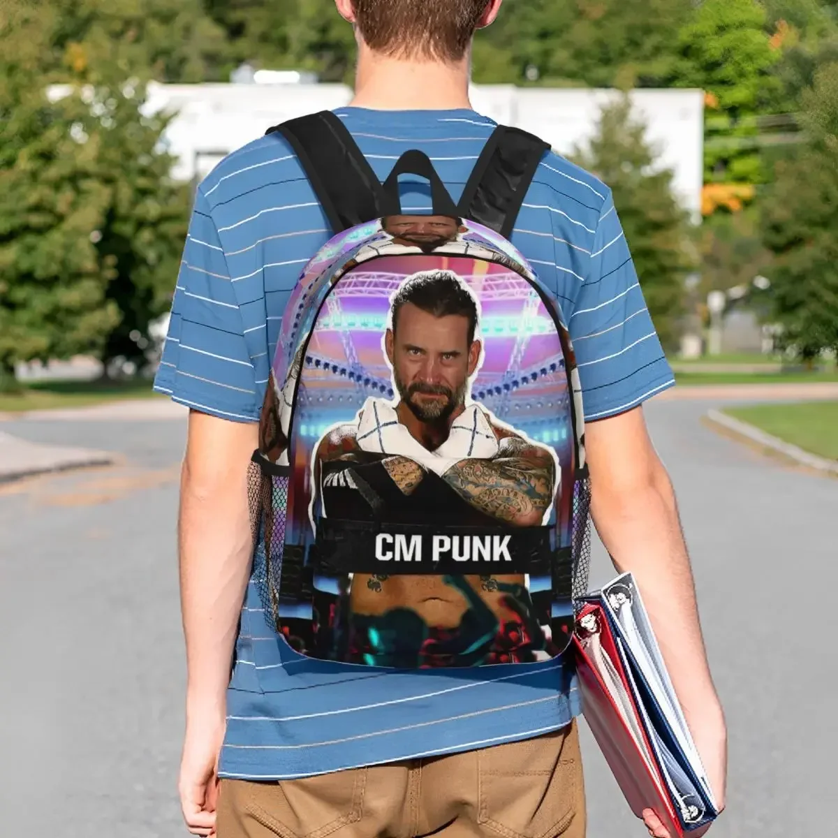 

Рюкзак CM Punk WWE, студенческая сумка для книг для мальчиков и девочек, детская школьная сумка, сумки на плечо для ноутбука для мужчин и женщин