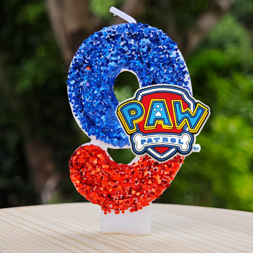 Paw Patrol Kaars 0-9 Nummer Kaars Paw Patrol Stripfiguur Party Cake Plug-in Verjaardagstaart Decoratie Kraamcadeau