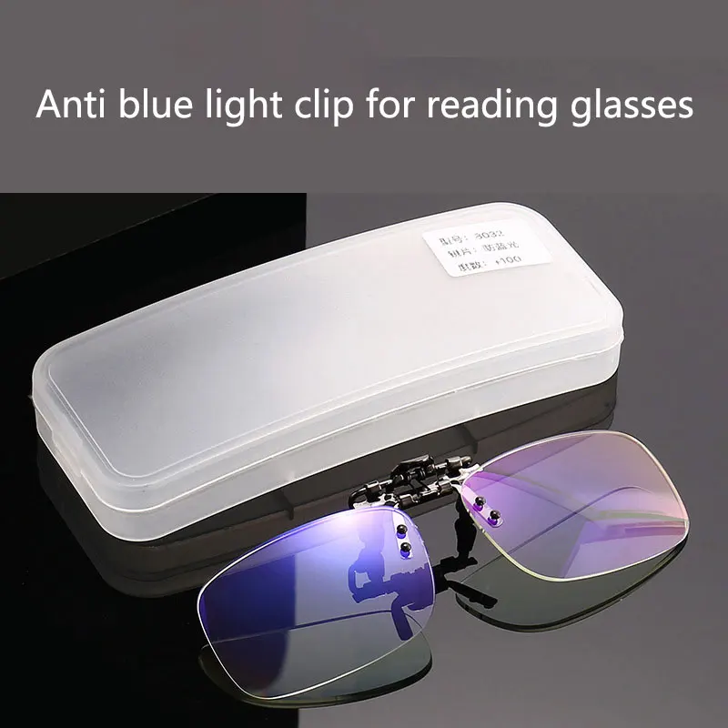 BOYSEEN Hochklappbare Hyperopie-Lesebrille mit Clip, Anti-Blaulicht, grenzenloser Rahmen, Sehhilfe, kosmetische Brille