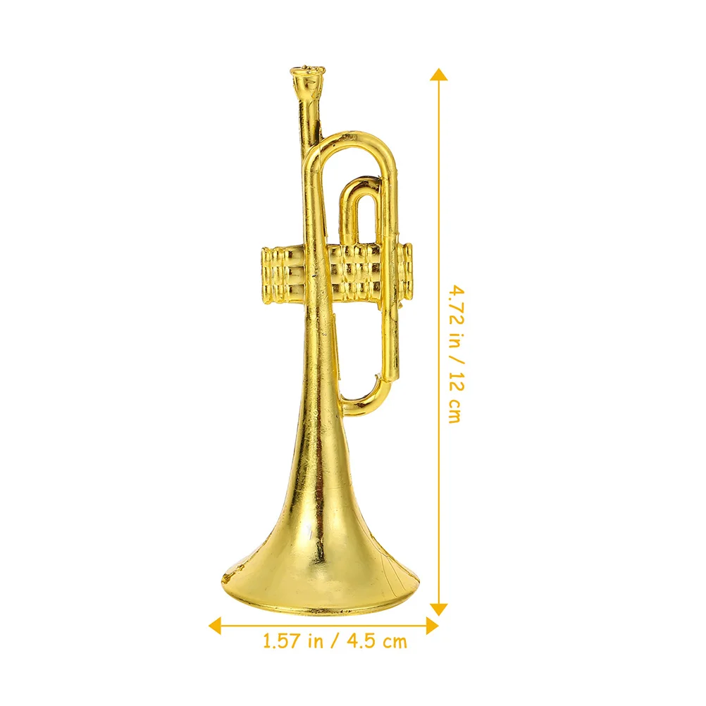 24 Pcs Small Musical Instrument Model Trumpet Child Mini Christmas Tree Ornaments Room Plastic Miniature