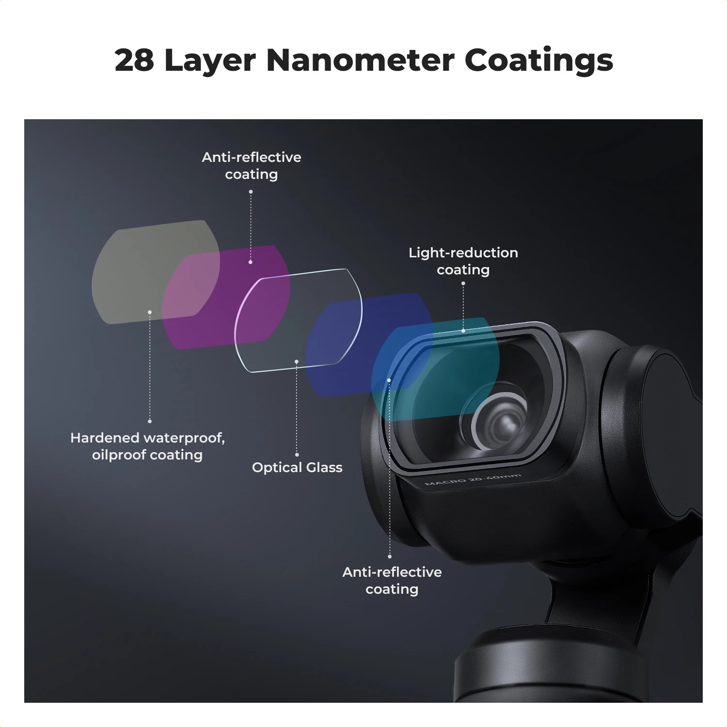 K&F Concept 10x Magnetyczny Filtr Makro do DJI OSMO Pocket 4 Pocket 3, Filtr Makro z Odległością Ogniskową 25-40mm, Filtr do Zdjęć z Bliska — zdjęcie produktu 6