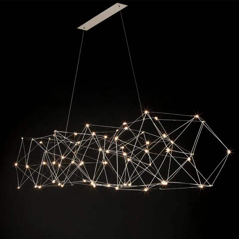 Restaurant Pendant Lamp Stre Lamp Creative Personality Front Desk Bar Dining Hall Led Strip Firefly Display Hall Pendant Lam