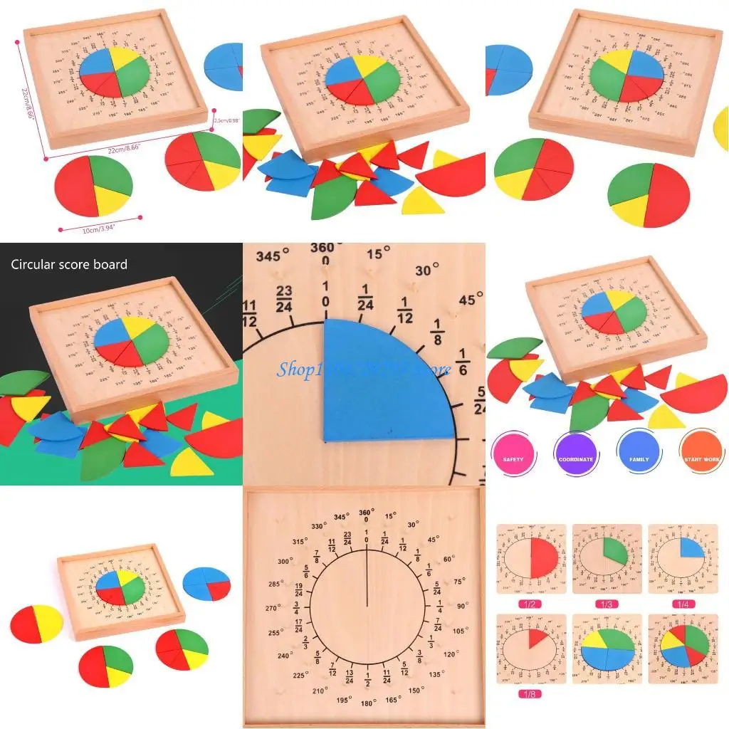 Y2GD Fractions Education  Toy Fraction Circles for Children Early Education