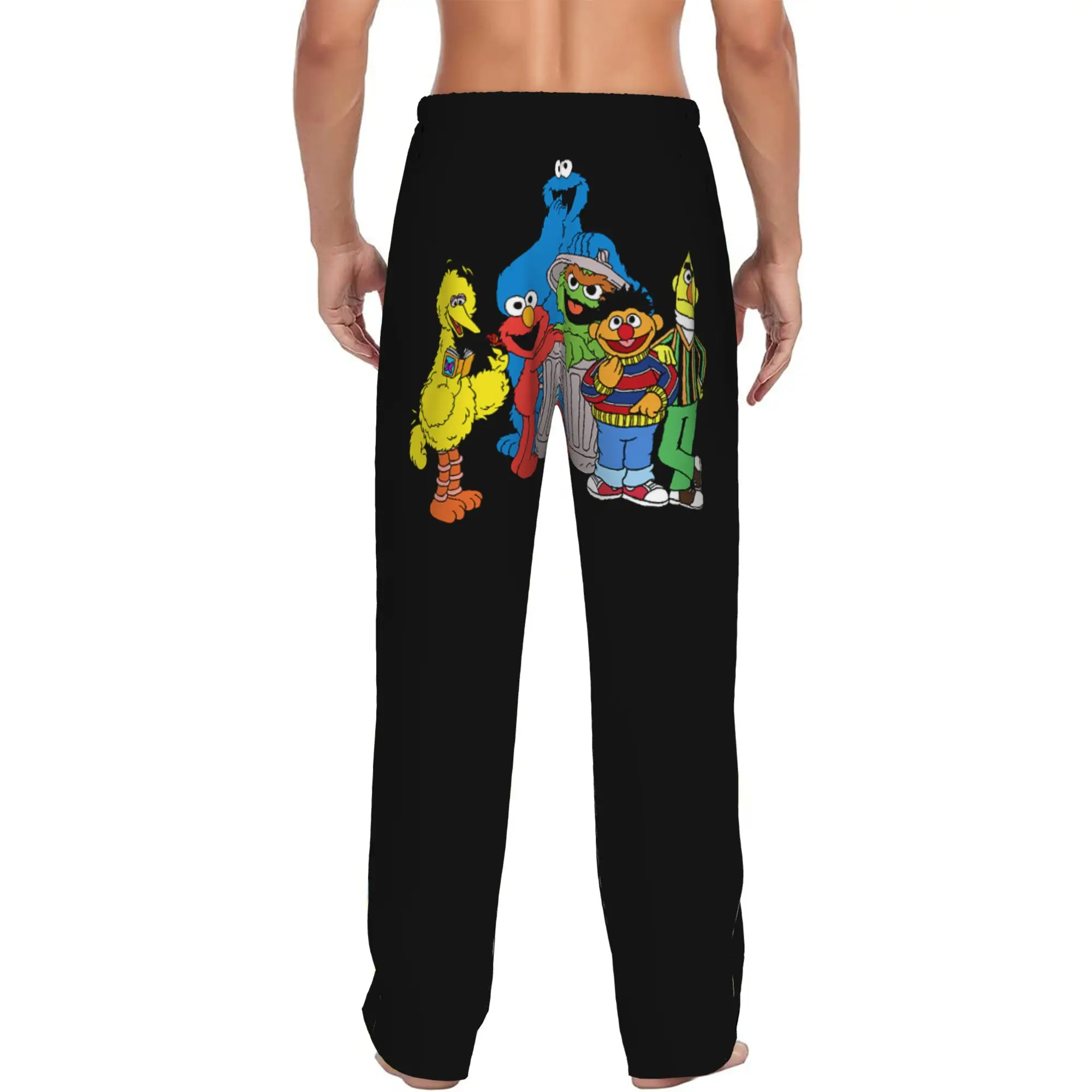 Custom Print Cookies Anime Monsters  Pajama Pants Men Elmo Cartoons Sleep Sleepwear Bottoms with Pockets