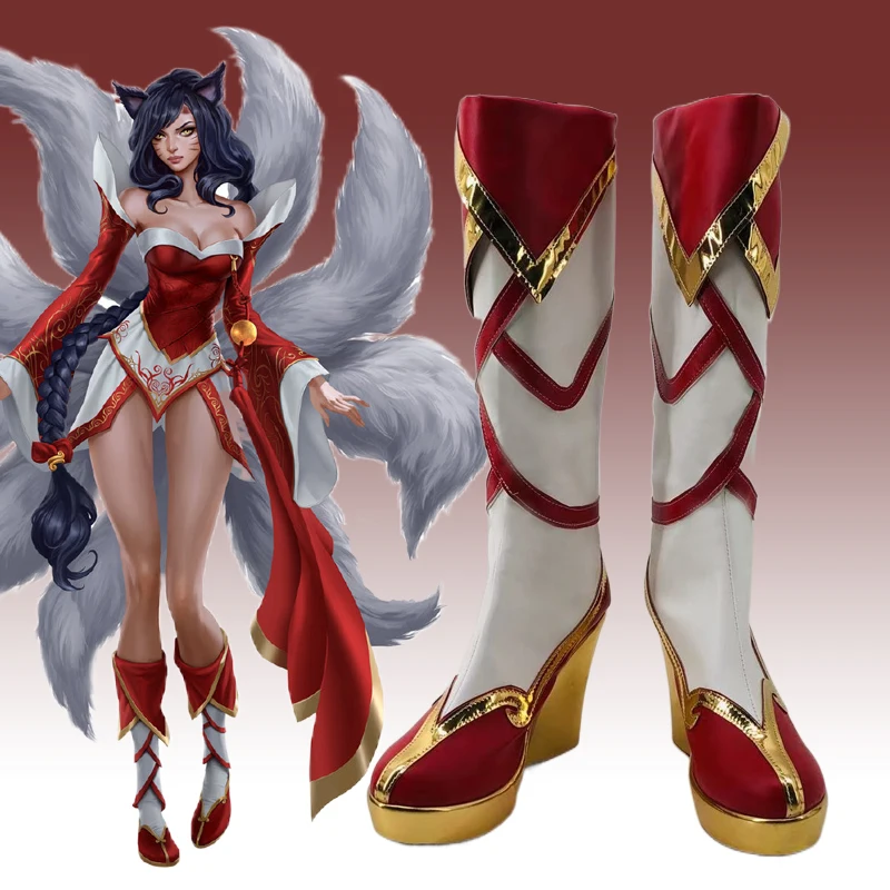 

Ahri Cosplay Shoes Game LOL Halloween Pole Play Accessories For Women