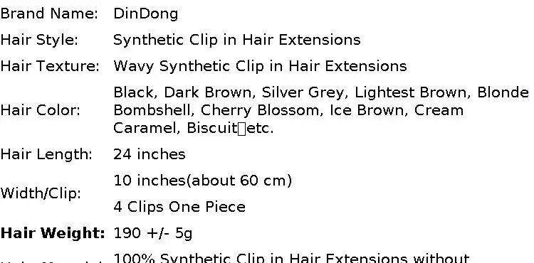 DinDong Clips-in-Haarverlängerungen, 32 Zoll, synthetisch, gewellt, 210 g, hochwertiges, hitzebeständiges Haar 613 # Blondbraun, 19 Farben erhältlich – Detail 2