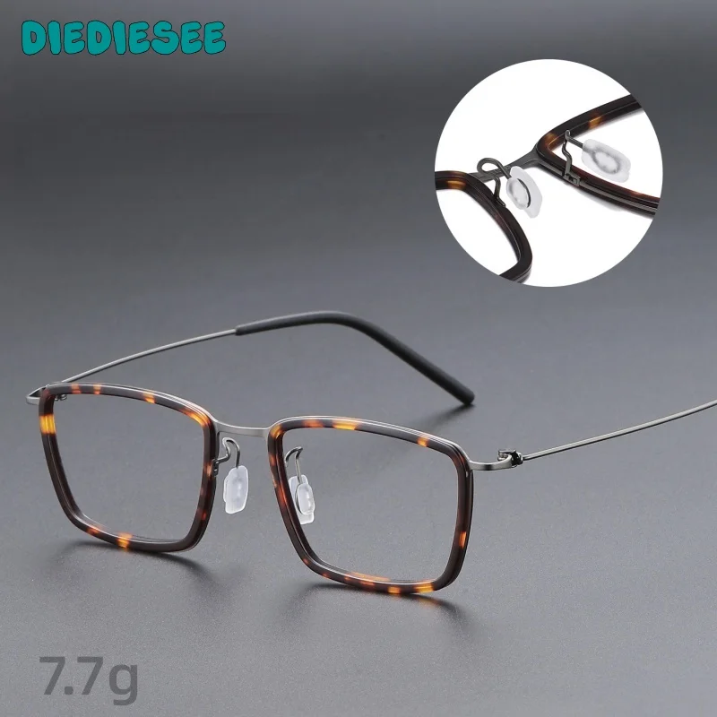 

DIEDIESEE Ultra Light Pure Titanium Anti Blue Light Plate Frame Fashion Optical Prescription Glasses Frame For Men Women L9853