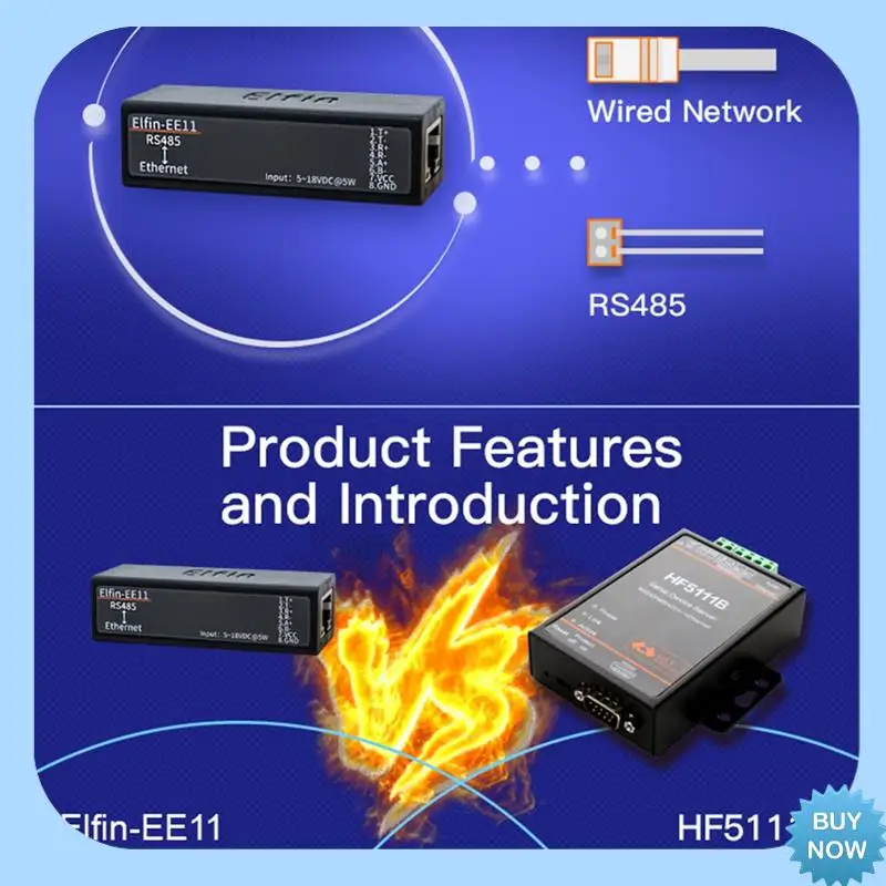 A47Z Serial Port RS485 To Ethernet Device IOT Server Module Elfin-EE11A Support Modbus TCP Protocol