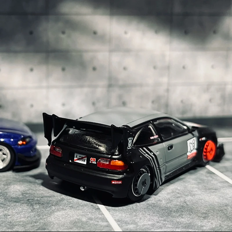 

POP RACE в наличии 1:64 Pandem Civic EG6 MK5 Black Kanjozoku No Good Diecast Diorama Модель автомобиля Игрушка