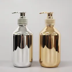 300/500ml Hand Soap Dispensers Bathroom Shampoo Bottle Gold Chrome Plastic Liquid Soap Bottles Rust-proof Body Wash Dispensers