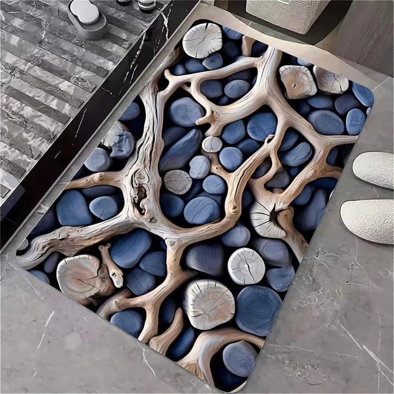 

Художественная текстура, диатомитовый коврик для ванной, супер впитывающий, быстросохнущий, нескользящий коврик для ванной комнаты, душевой комнаты, раковины, устойчивый к пятнам