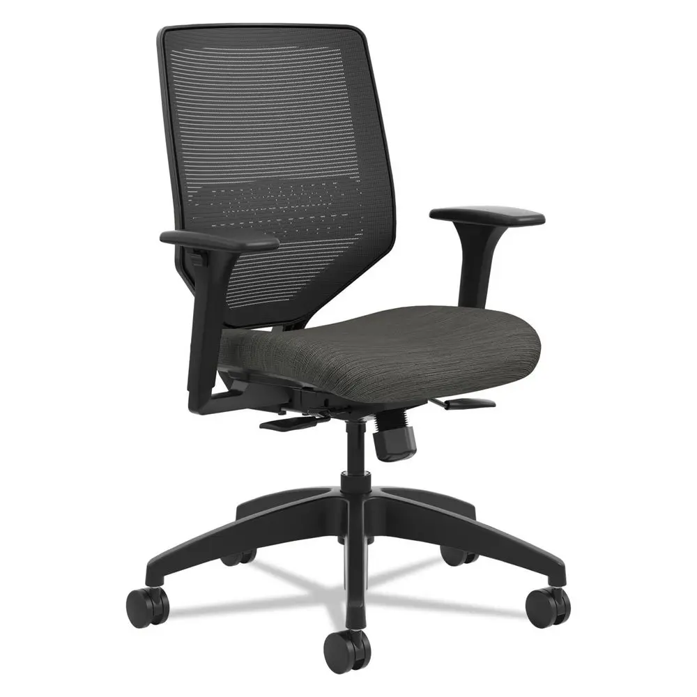 

Solve Mesh Back Office Chair with Adjustable Arms, Adjustable Height, Tilt Tension, Lumbar Support, Swivels, on Rolling Wheels,