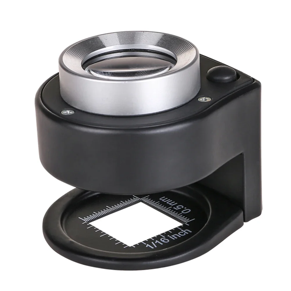 Handheld Coin Stamps Jewelry Mini Thread Counter Magnifier 6 LED UV 30X Magnifying Glass Optical Glass Lens Loupe Magnifier