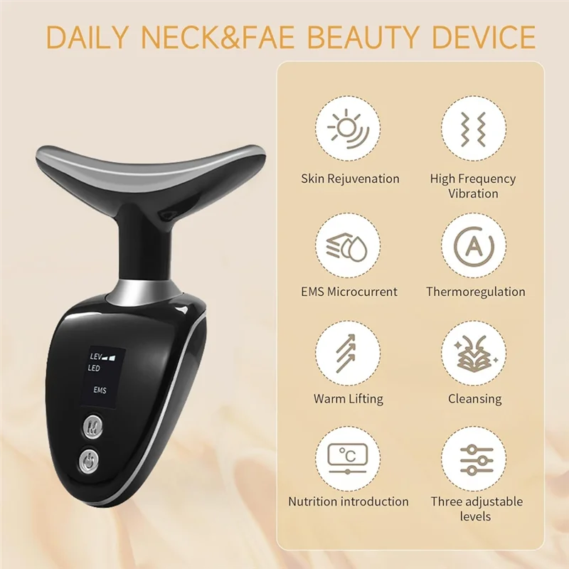 جهاز تجميل الوجه والرقبة A39M جهاز تدليك الوجه للعناية بالبشرة 3 في 1 مدلك الوجه المحمول للعناية بالبشرة والاهتزاز الحراري