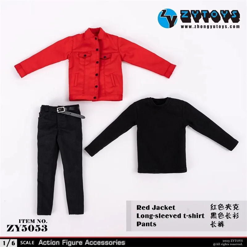 

ZYTOYS ZY5053 1/6 Male Hong Kong Hip Hop Rock Singer Red Jacket Shirt Pants Clothes Set Model Fit 12'' Action Figures In Stock