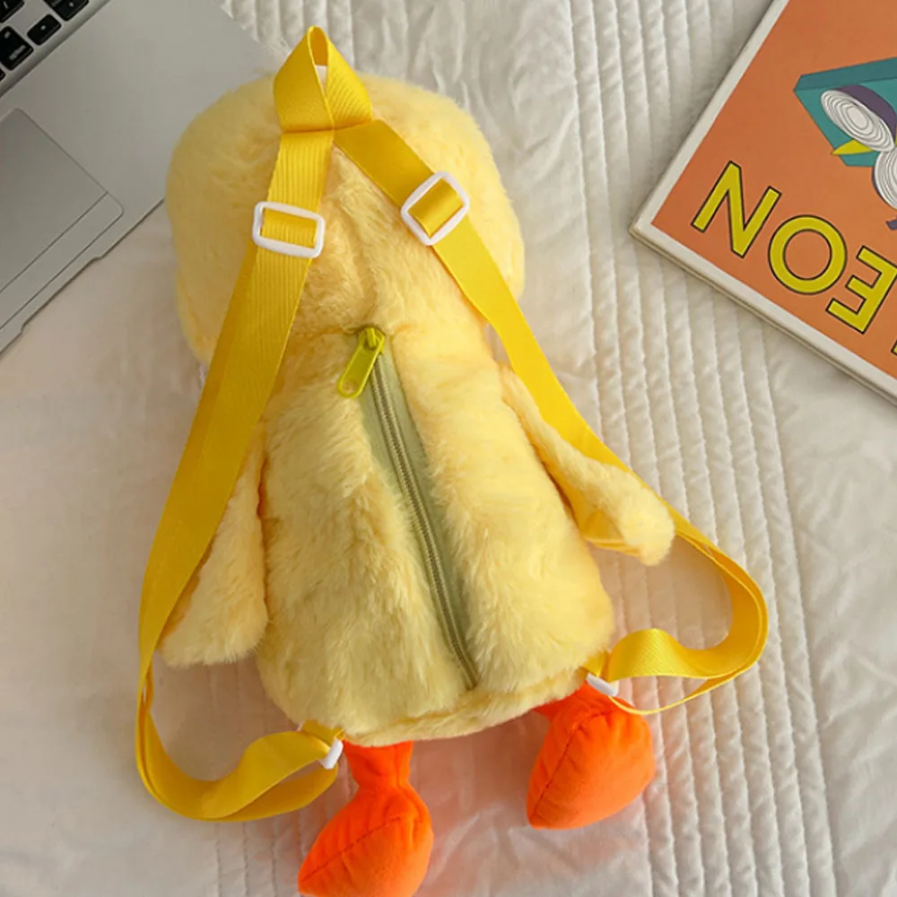 1-10PCS Small Yellow Duck Plush Bag 2024 New Cute Shoulder Bag Teenage Girls Traveling Backpack Hundreds of Animal Cartoon Bag