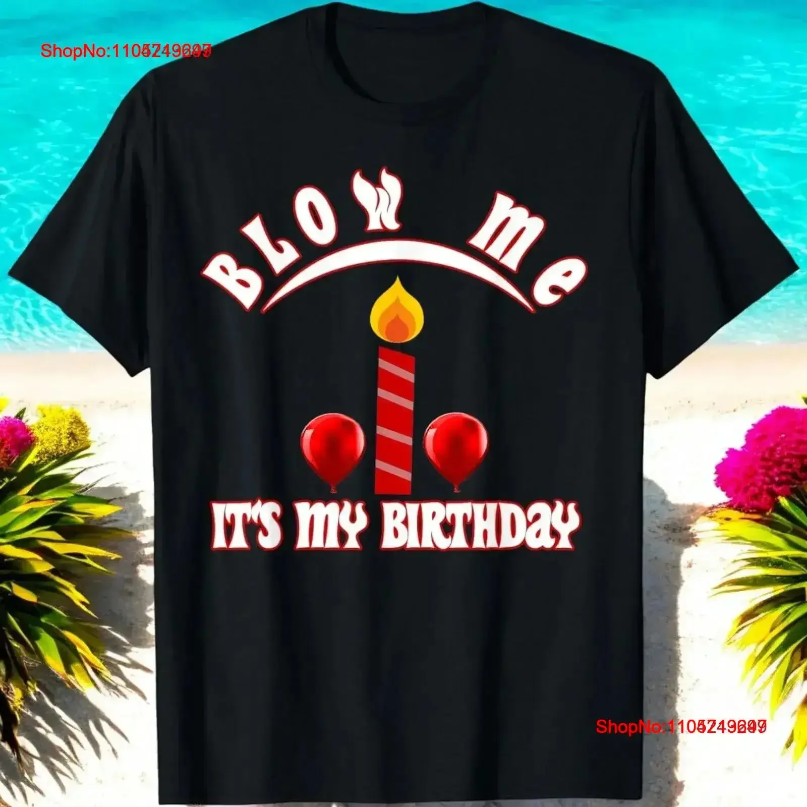 

Funny Blow Me Candle It's My Birthday T shirt vintage Washed graphic Versatile homme Casual Stretched Slightly vintage Washed