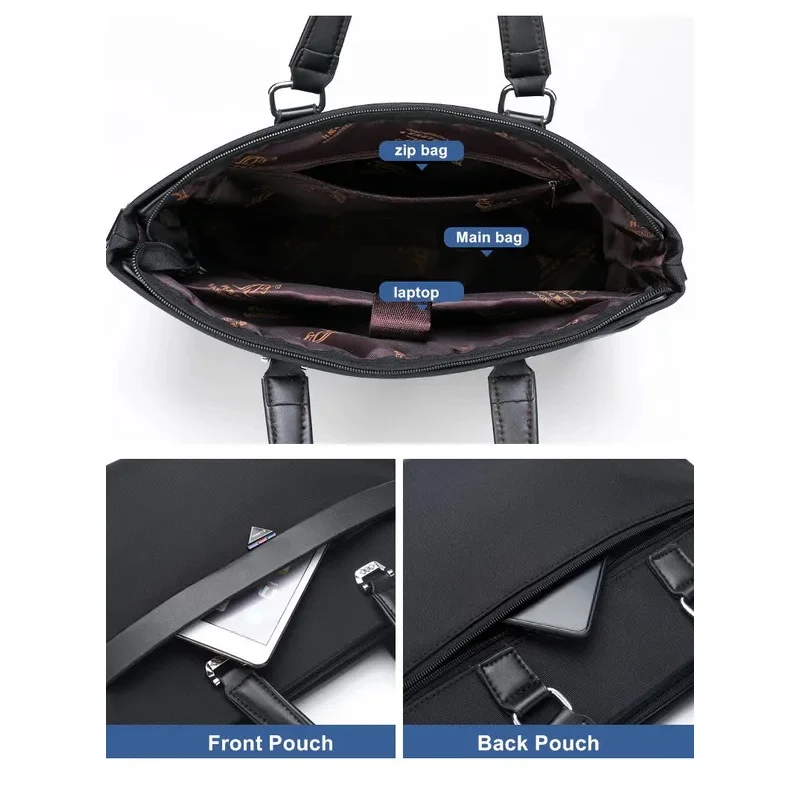 Men's Computer Laptop Bag Handbag Briefcase Attache Business official Oxford Shoulder Crossbody Bags Black Blue