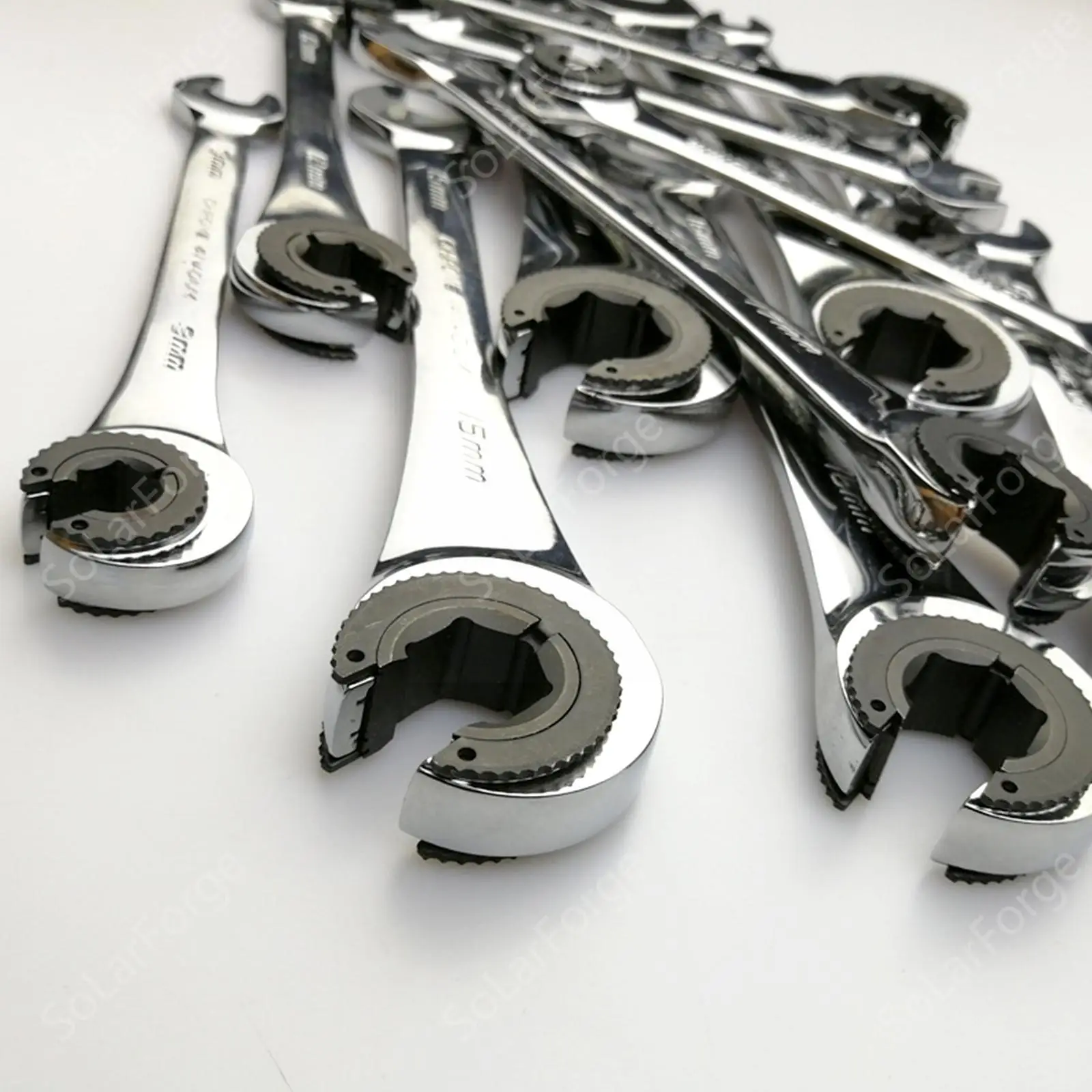 8-19mm Tubing Ratchet Wrench Tubing Ratchet Wrench Double Spanners Tools Oil Wrench Open end ratchet wrench motorcycle repair
