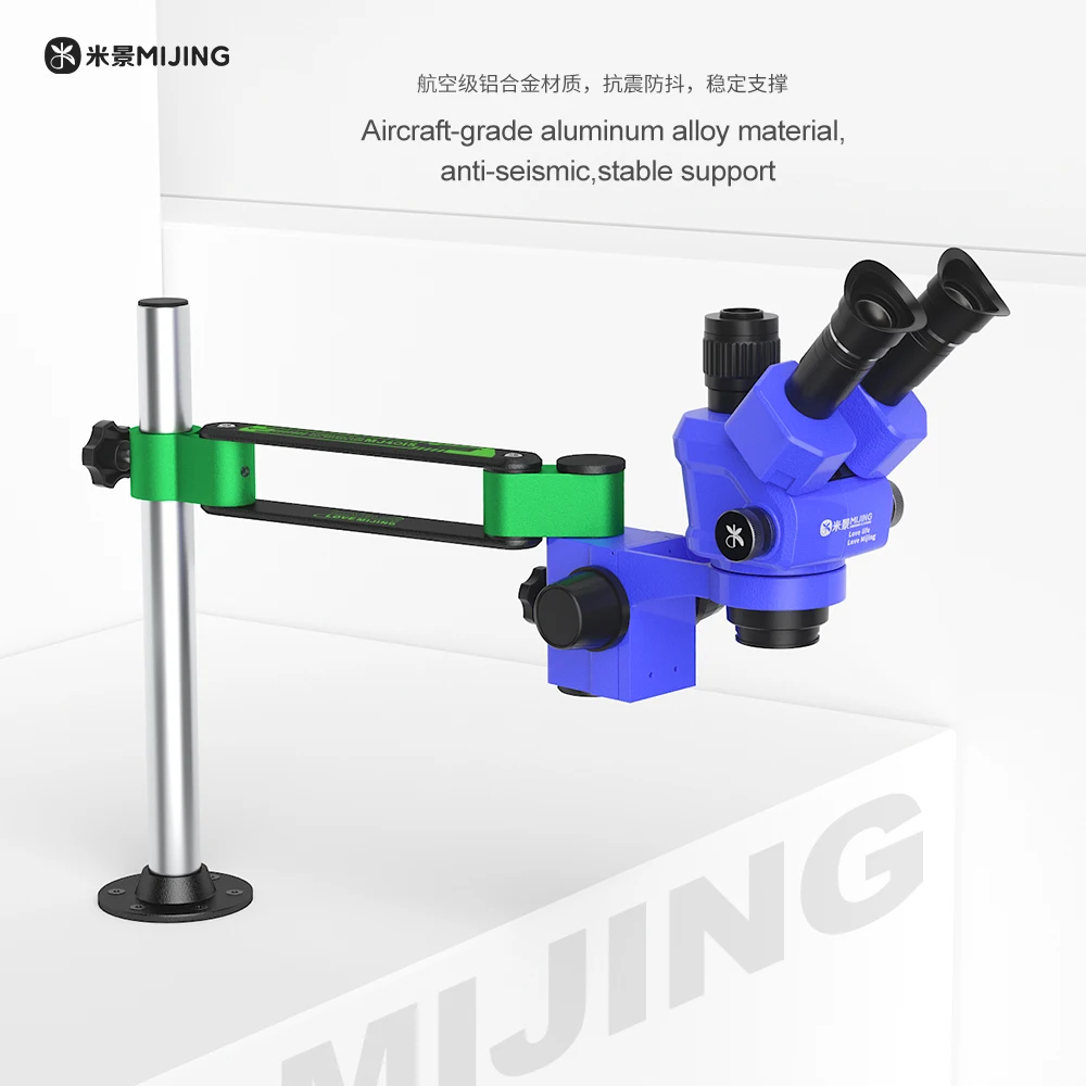 MIJING MJ-4015 360-degree Microscope Rocker Stand Double-arm Thickened Load-bearing Arm for Microscope Repair Support Stand Tool