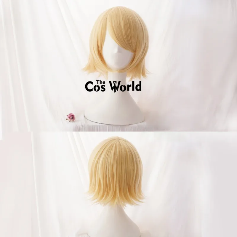 VOCALOID Rin Len 30cm corto Halloween Anime Cosplay pelucas fibra pelo sintético resistente al calor + gorro de peluca