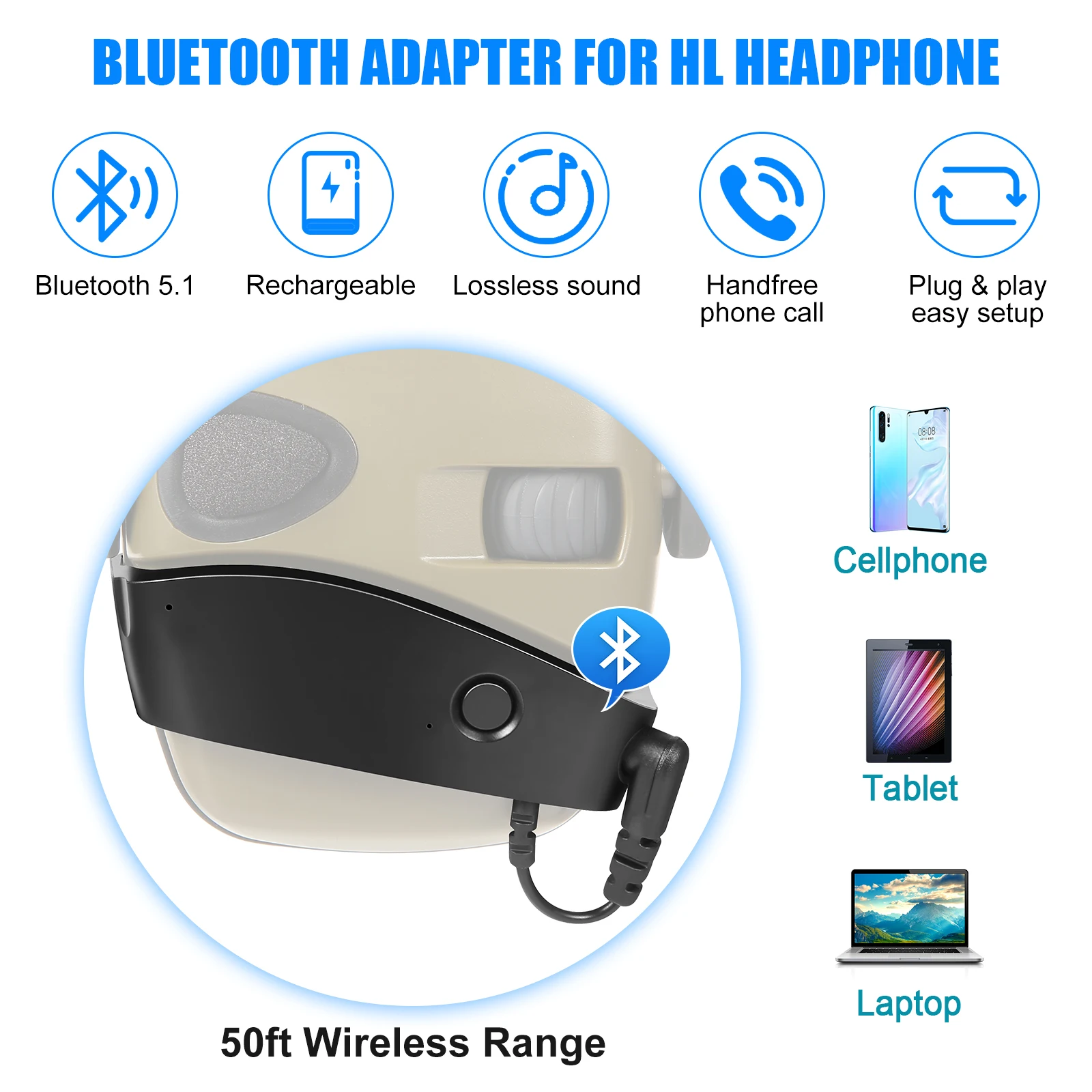 Bluetooth 5.1 Anti-noise Impact Electronic Shooting Earmuff Outdoor Sport Sound Amplification Headset Hearing Protector