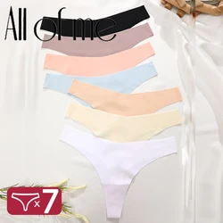 7PCS/SET Sexy G-String Underwear Female T-back Intimates Lingerie Seamless Low Waist Underpants 10 Color Lady Bikini Panty XS-XL