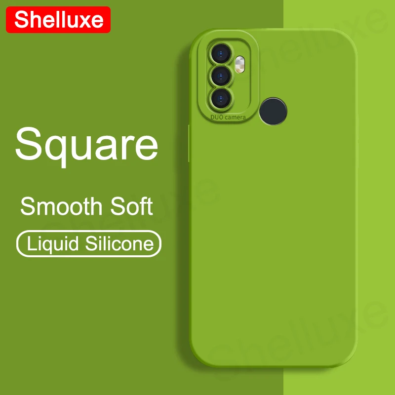 

For OPPO A53 A53S Case Shelluxe Square Liquid Silicone Soft Cover For OPPO A33 A32 OPPOA53 S OPPOA53S OPPOA33 2020 Phone Cases