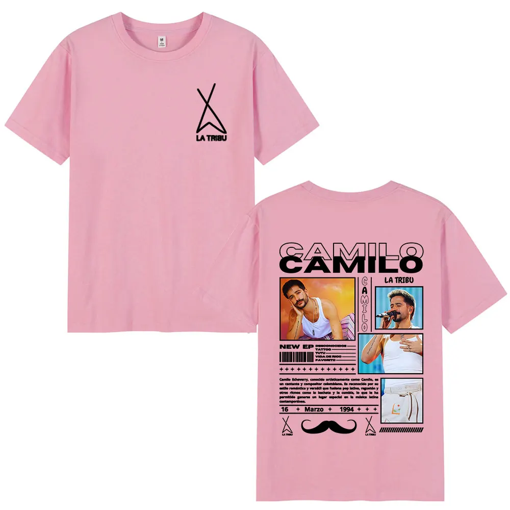 Sänger Camilo La Tribu Album T-Shirts Herren Damen Kleidung Mode Hip Hop Übergroße T-Shirts Baumwolle Casual T-Shirt Streetwear – Detail 5