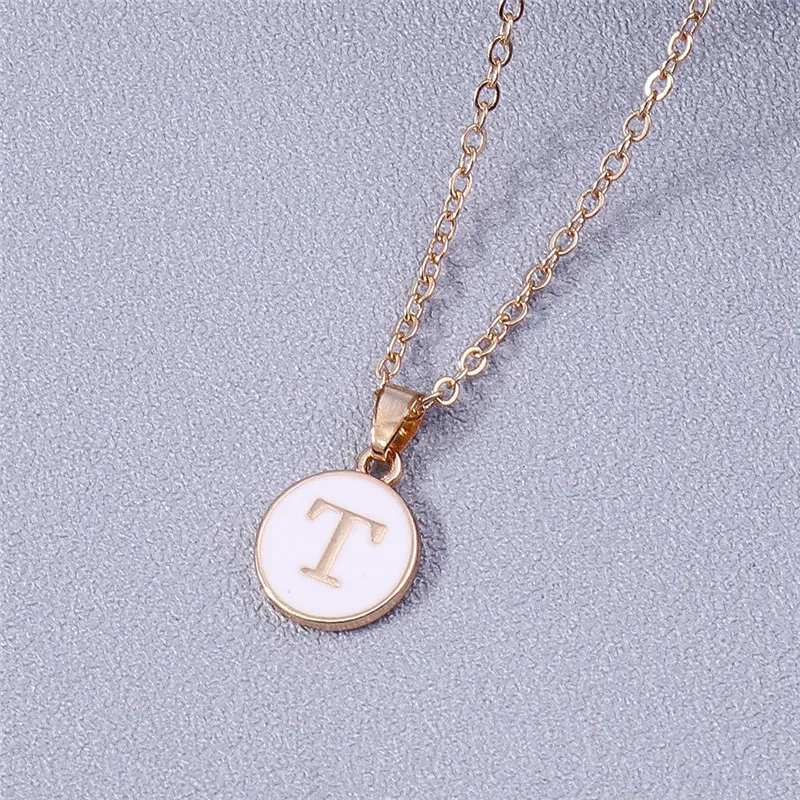 Aihua Minimalistische Initiale Emaille Weiß Schwarz A-Z Buchstaben Halskette für Frauen Alphabet Anhänger Schmuck Geburtstag Geschenke Großhandel – Detail 30