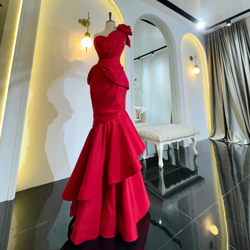 

Jiayigong Evening Jersey Flower Tiered Ruched Cocktail Party A-line Sweetheart Bespoke Occasion Gown Long Dresses