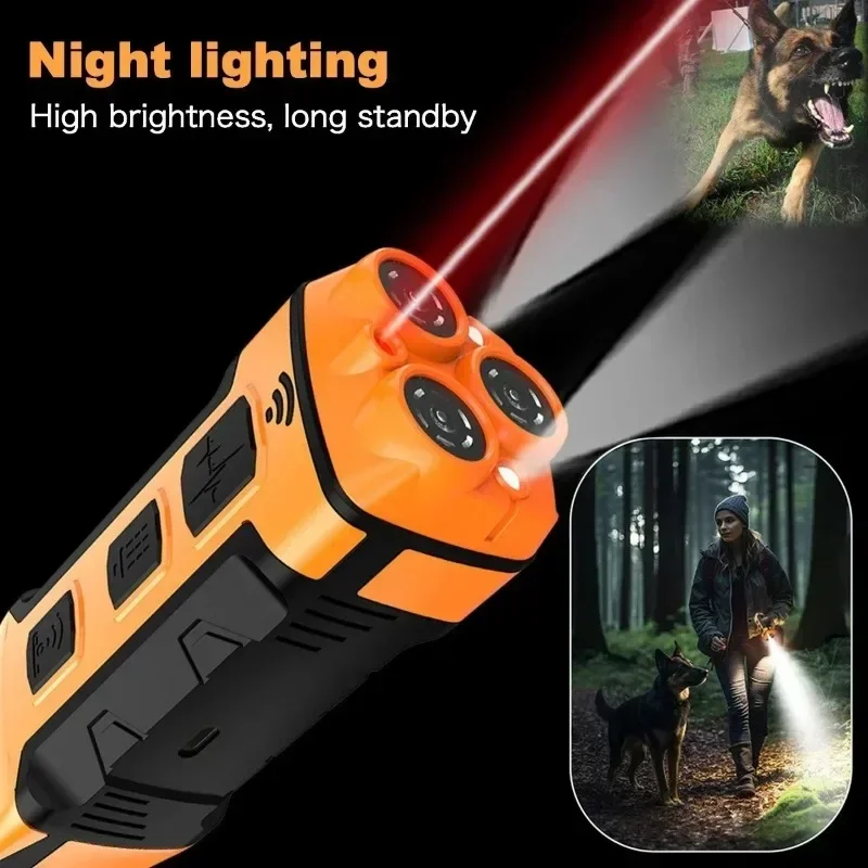 

New 5 in 1 Ultrasonic Dog Repeller Pet Portable Anti Barking Stopper, Rechargeable Dog Deterrent Device with LED Flashlight