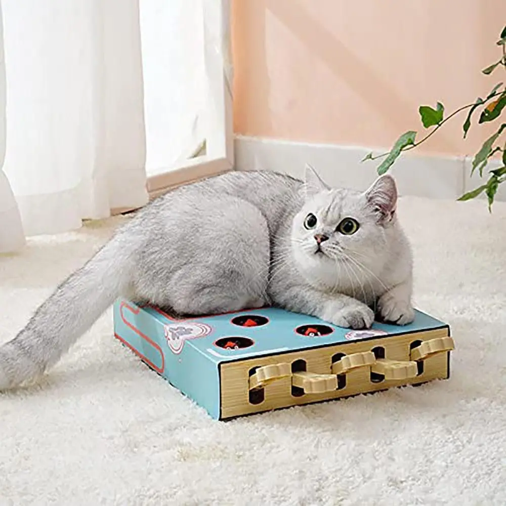 

Cat Toy Whack-a-Mole Cat Scratching Board Toy Grinding Claw Rest Play Funny Cat Interactive Multifunctional Cat Supplies
