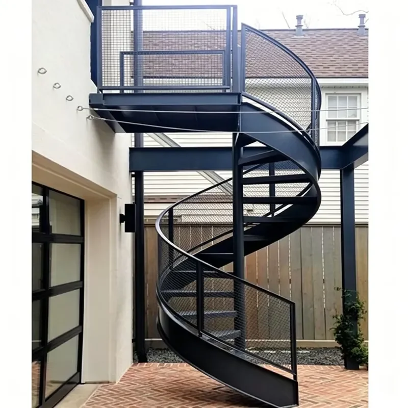 Spiral Staircase Arc Stairs Spiral Stair Outdoor Steel Staircases Galvanized Staircase Steel Frame Slip for Garden Deck