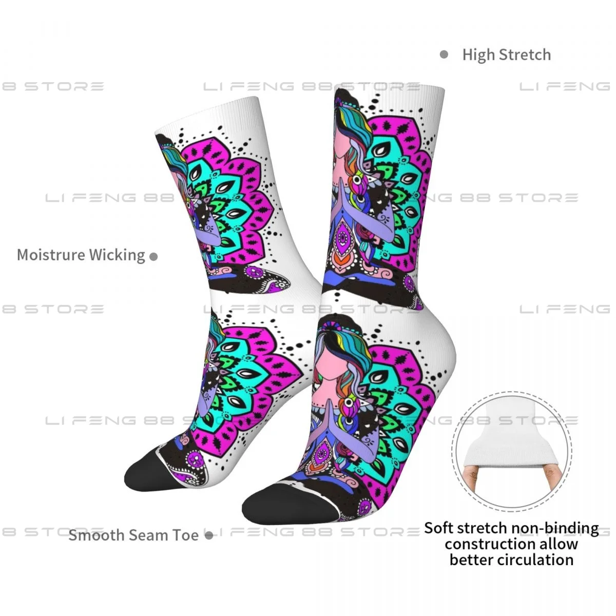 Vintage Namaste Mutter explizite Unisex Winters ocken Wandern glückliche Socken Street Style verrückte Socke