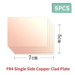 5PCS FR4 PCB 5x7cm Single Side Copper Clad Plate Diy Pcb Kit Laminate Circuit Board 5*7cm