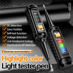 B15 AC25-250V cabeça plana luz de três cores multi-função caneta testador de detecção chave de fenda elétrica sonda alarme visual audível