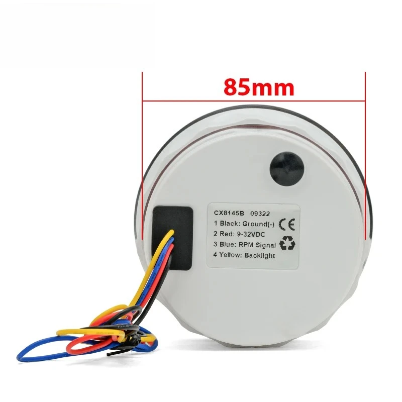 Sensor tacômetro para motor diesel, 85mm, medidor rpm, contador rev, 300orpm, 4000rpm, com luz de fundo digital opcional, 0-32v