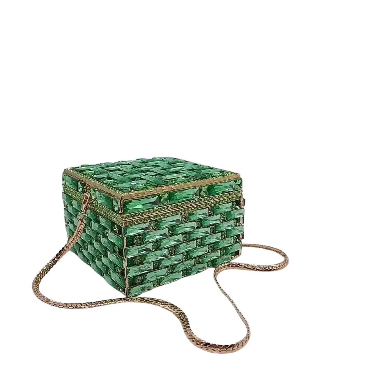 

Crystal Clutch Small Square Box Diamond Dinner Banquet Women's Bag Crystal Jewelry Storage Box Light Luxury Style Evening Clutch