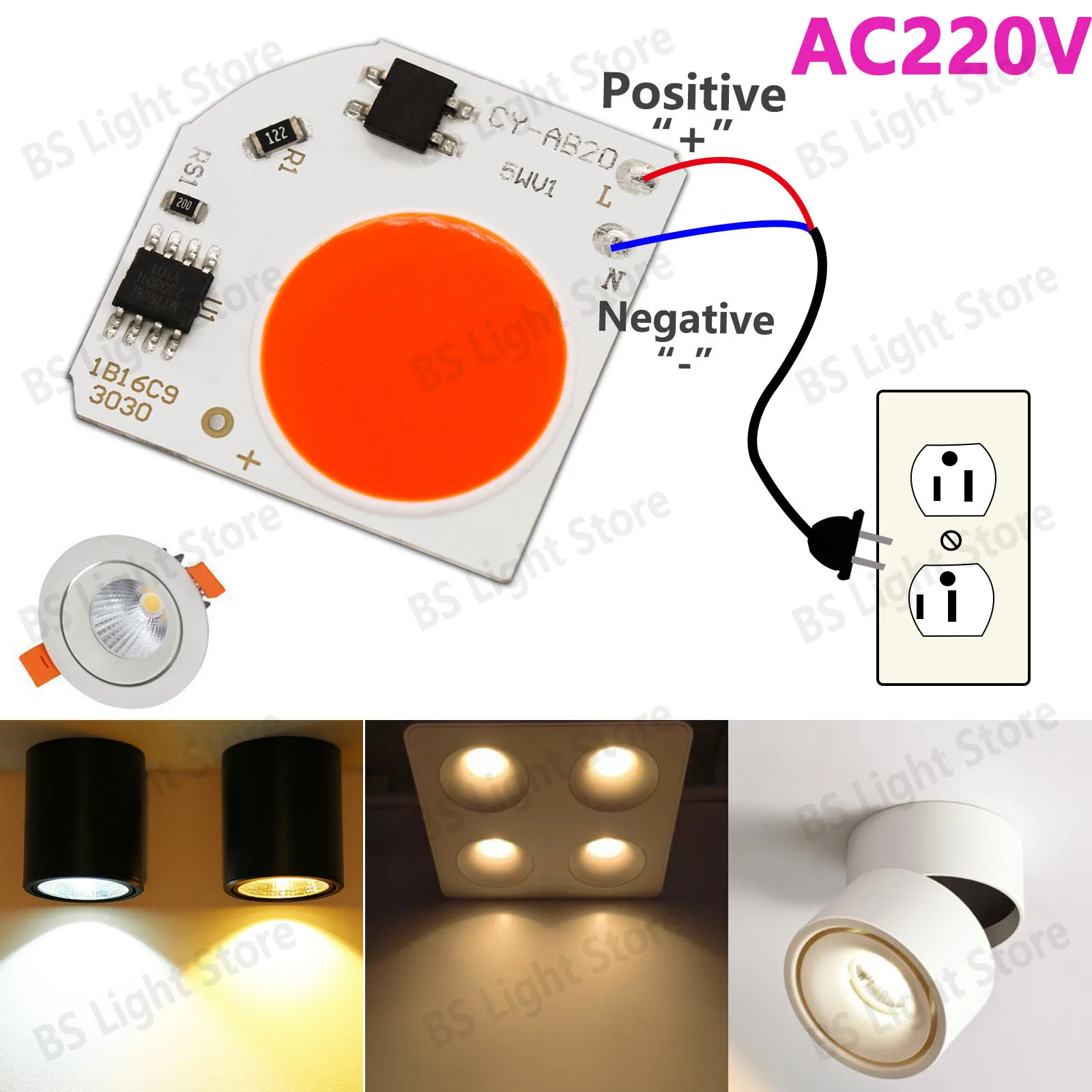 10 قطعة Cob Led 220 فولت أبيض محايد دافئ أحمر أزرق أخضر 5 واط Led أضواء المسارات الأضواء ديكور المنزل الداخلي مصدر الضوء