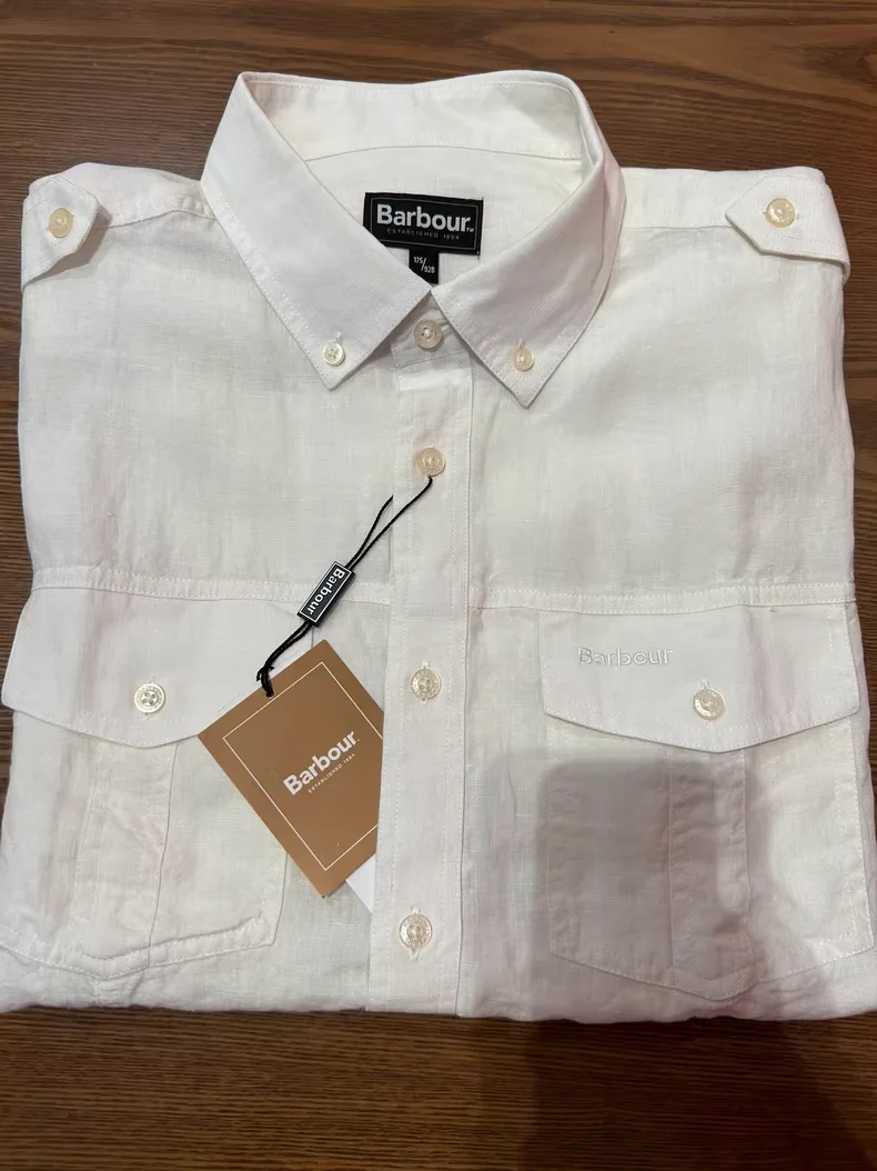 

Barbour short-sleeved linen shirt 100% linen
