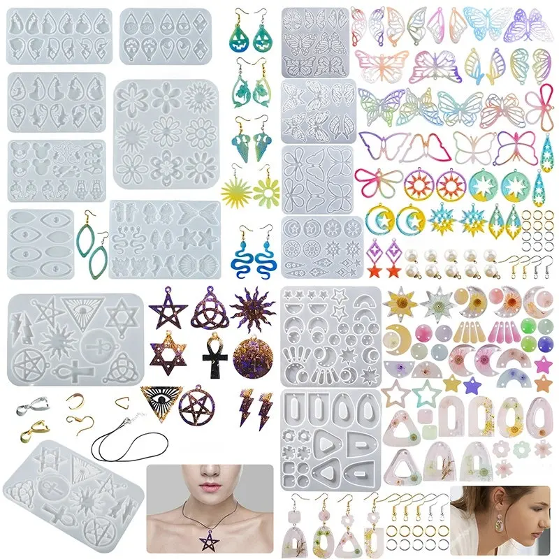 Kolczyk wisiorek silikonowe formy żywica epoksydowa mieszany styl tworzenia biżuterii formy odlewnicze DIY Charms wisiorek formy kreatywne rzemiosło DIY