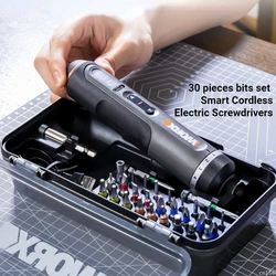 Worx 4V Electrical Screwdriver Set WX242 Smart Cordless Electric Screwdrivers USB Rechargeable Handle 30 Bit Sets Tools