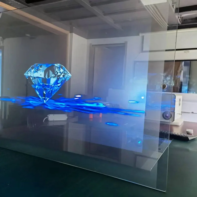 3D Holographic Transparent Rear Projection Ccreen Film for Advertising Glass Window Show Different Size